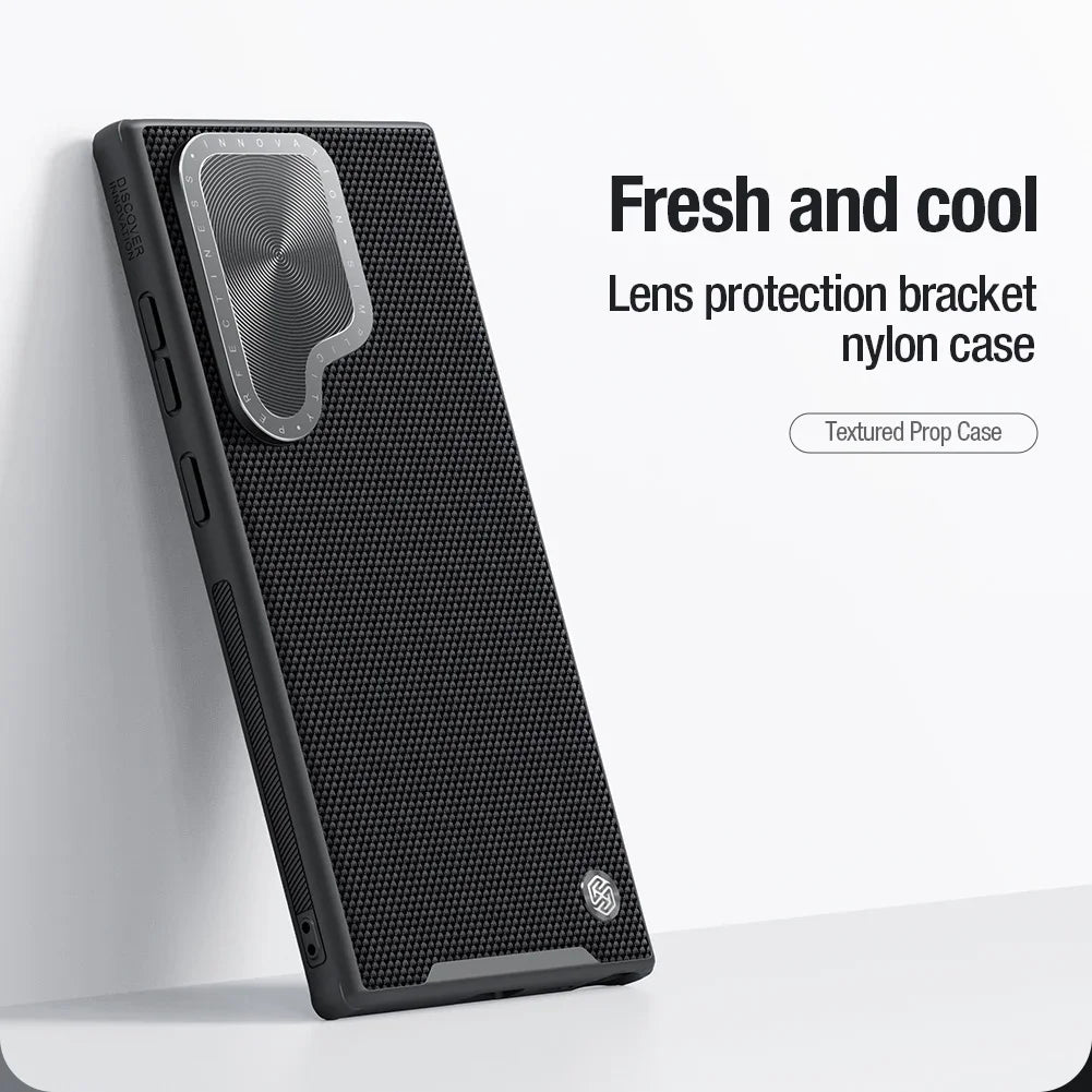 Nylon Texture do Prop Magnetic Case For Samsung Galaxy S24 Ultra Case Fiber Camera Flip Bracket Shockproof Back Cover