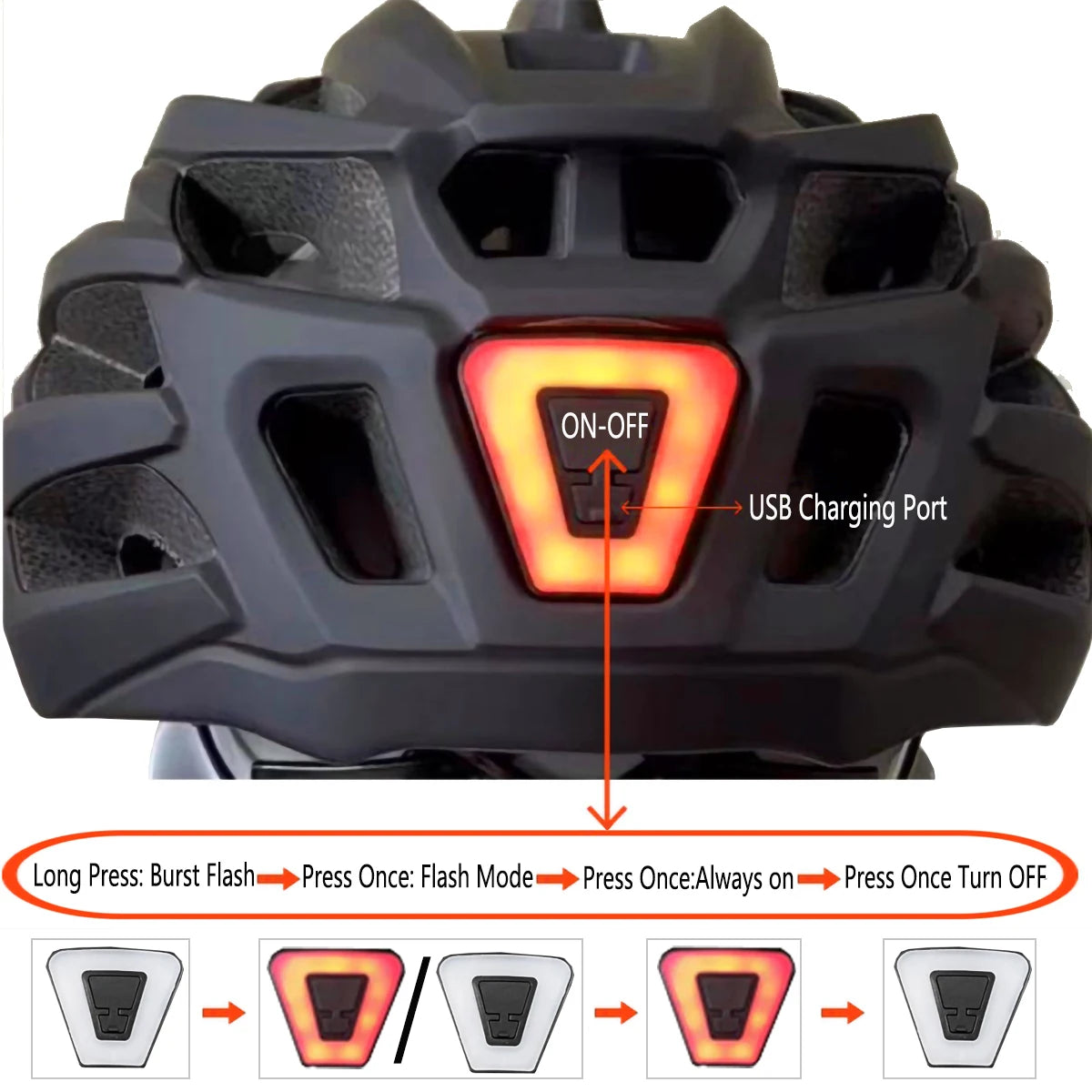 USB Rechargeable LED Cycling Helmet For Road And Mountain Bike