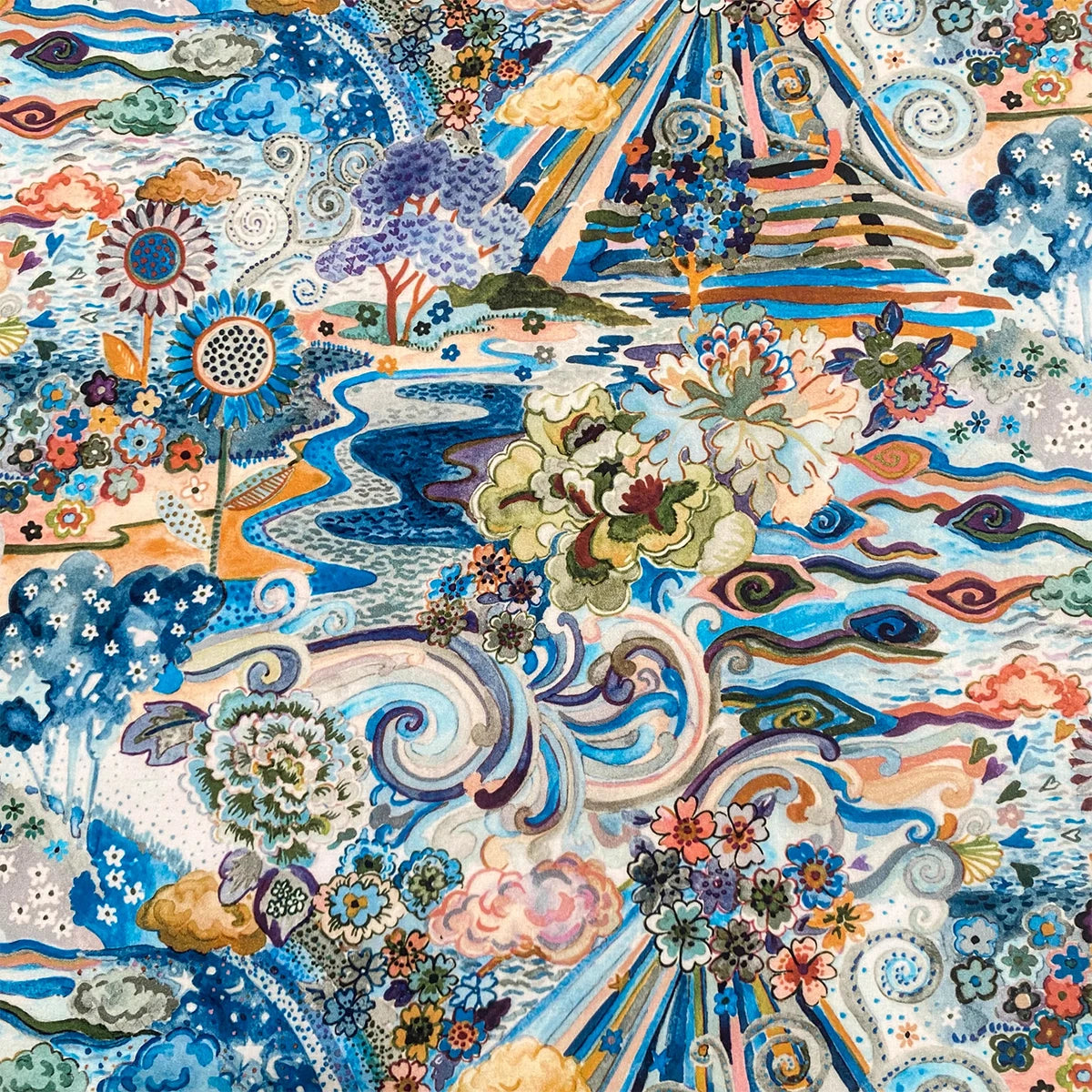 1/2/3/5/10M Elysian meadow 80s 100% Cotton Poplin Like Liberty cotton tana lawn fabric Making Dress Clothing Handmade Dly cloth