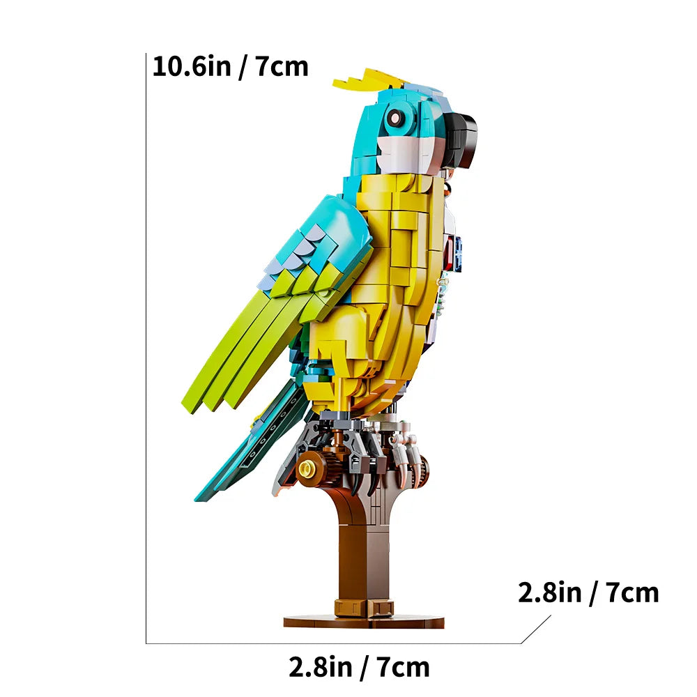 Parrot Building Blocks Kit Bird Animal Model Toys Creative Gifts for Adults for Home Decor and Office Art 688 Pieces