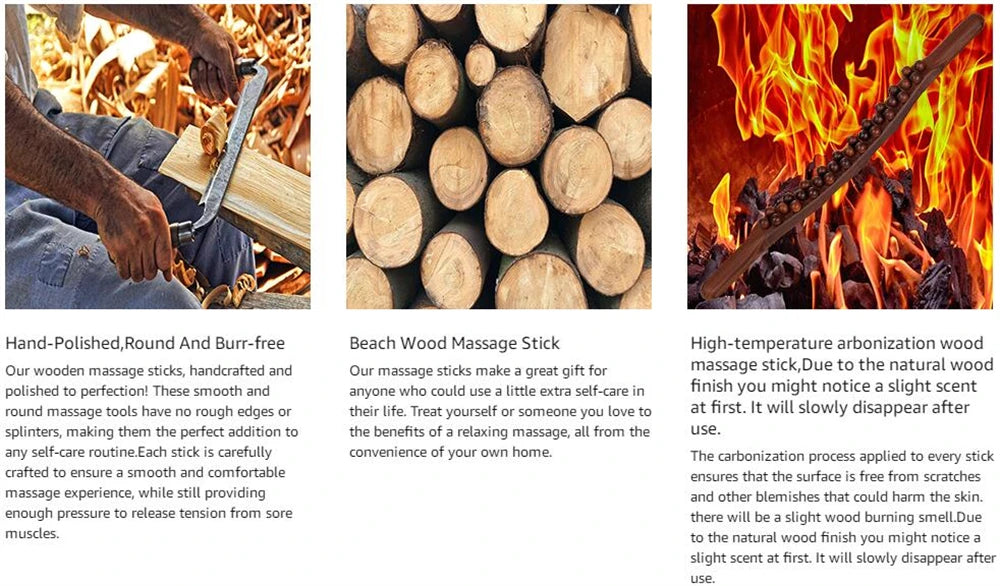 Guasha Wood Stick Tool Wood Therapy Massage Tool for Body Shaping,31 Beads Back Massage Roller Stick,Lymphatic Drainage Massager