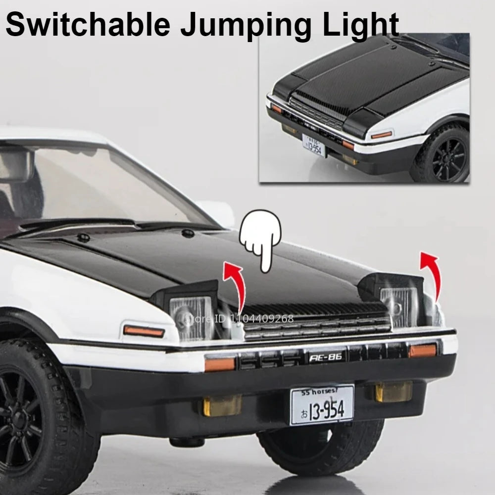 1:30 Scale Initial D AE86 Toy Car Model Alloy Body Rubber Tire Shock Absorption Pull Back Simulation Vehicles Boys Birthday Gift