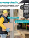 12MP 6K  Outdoor Solar 4G Camera Three Lens Three Screen PIR Motion Detection Cam Waterproof Night Vision Smart Security CCTV
