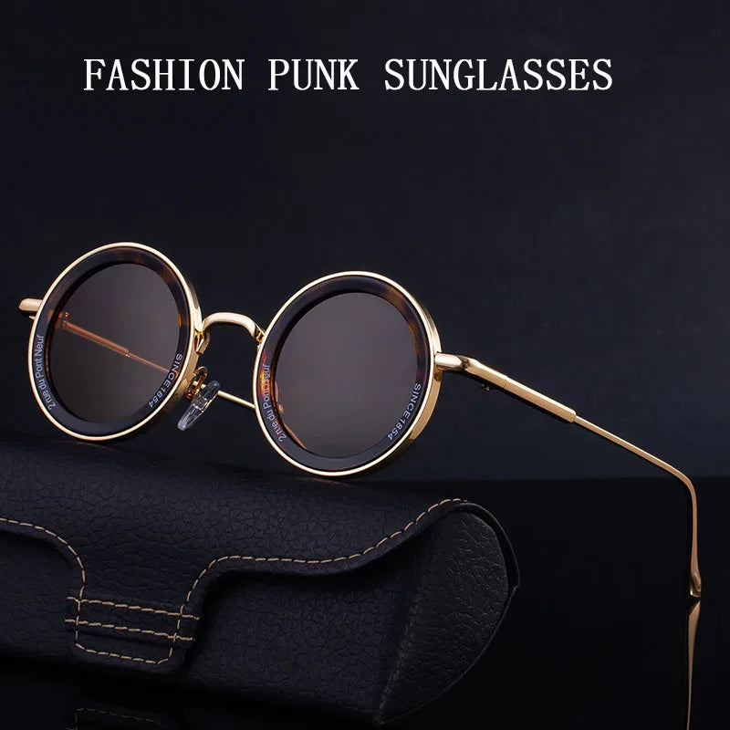 Round Steampunk Sunglasses With UV400 Protection