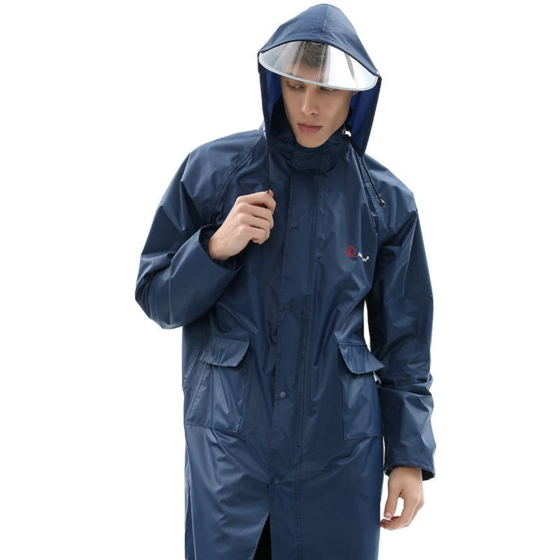 Heavy Duty Waterproof Hooded Rain Poncho for Adults