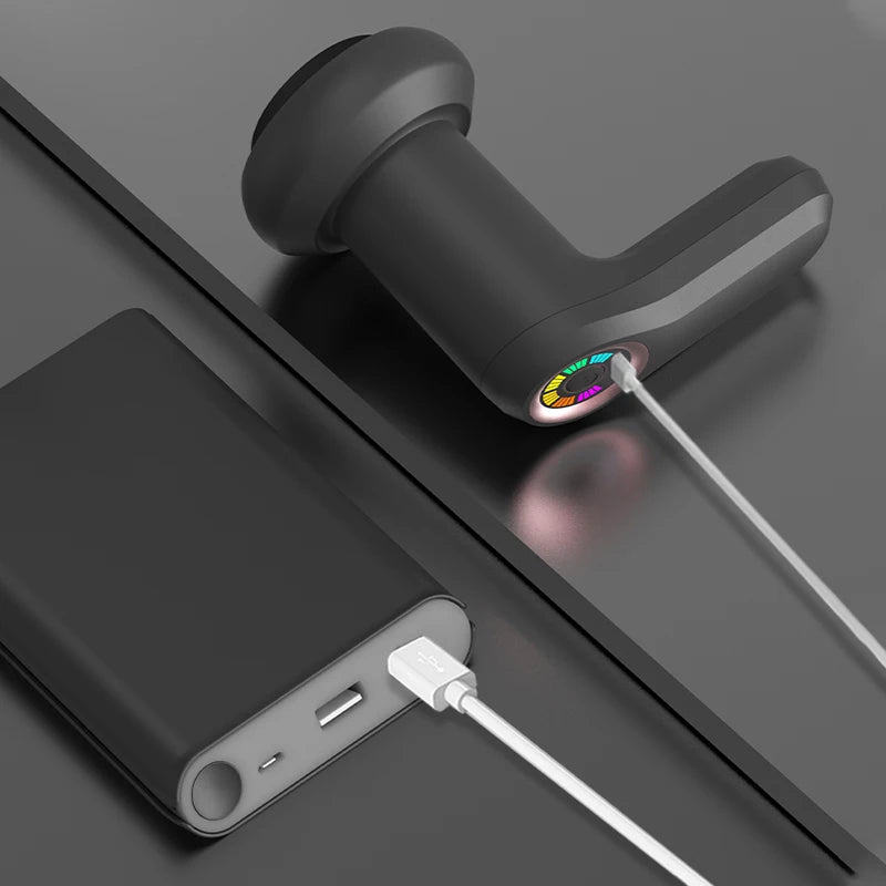 Portable Massage  Multifunctional Massager with 5 Massage Heads USB Charging and Fat Pushing Machine White Suitable for Body