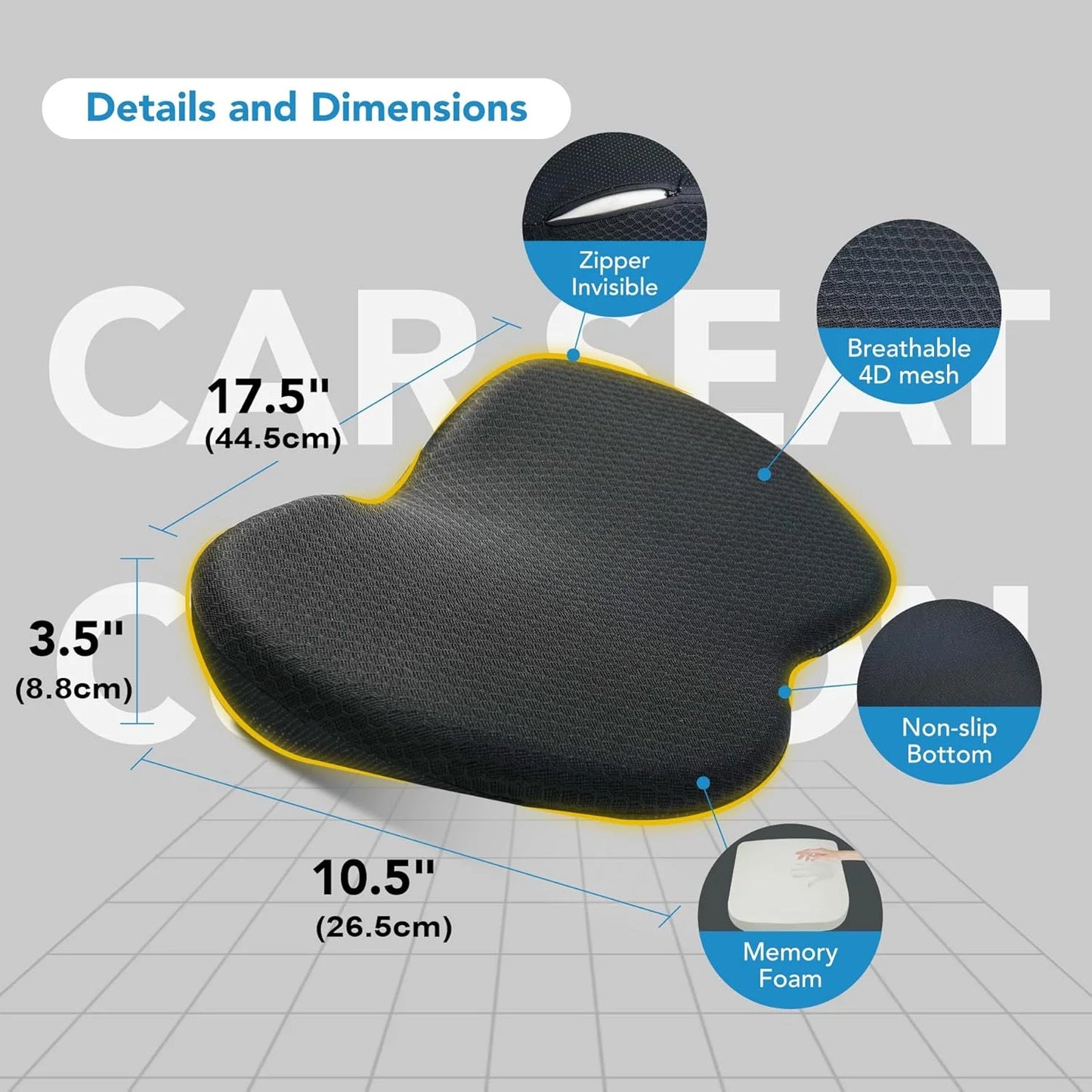 Multifunctional Car Seat Cushion Universal Memory Lumbar Pillow Support Driver Breathable Relief Comfort Chair Car Seat Pad