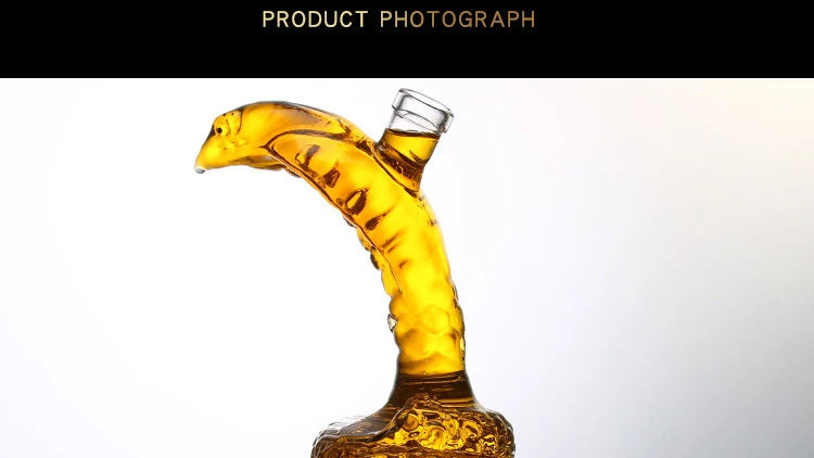 Snake Shaped Wine Bottle 500/1000mI High Borosilicate Glass Process Chinese Zodiac Snake Transparent Empty Bottle Whisky Bottle