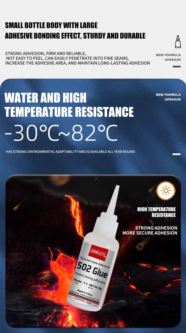 1-5pcs 502 Super Glue Instant Quick-drying Cyanoacrylate Adhesive Leather Rubber Wood Metal Strong Bond Liquid Glue Tool