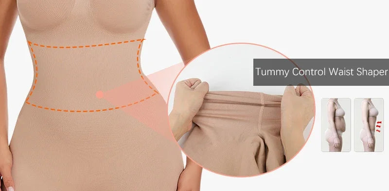 Women Full Body Shapewear Bodysuit – Tummy Control Thigh Slimmer Fajas