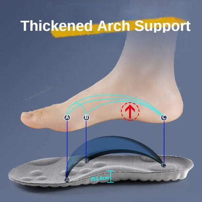 4D Sports Shoes Insoles Super Soft Running Insole for Feet Shock Absorption Baskets Shoe Sole Arch Support Orthopedic Inserts