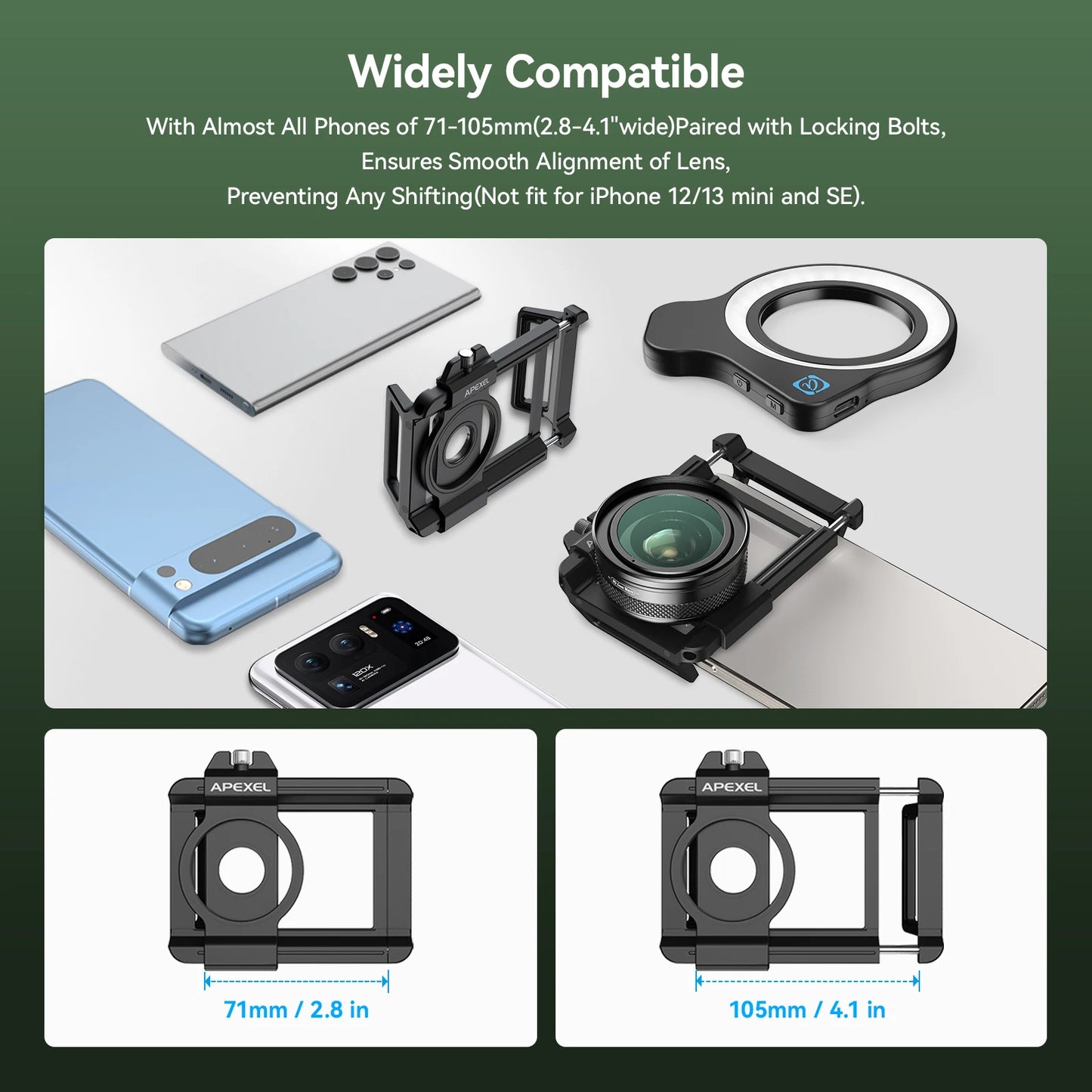10X to 20X Zoom Macro Smartphone Lens with Fill Light