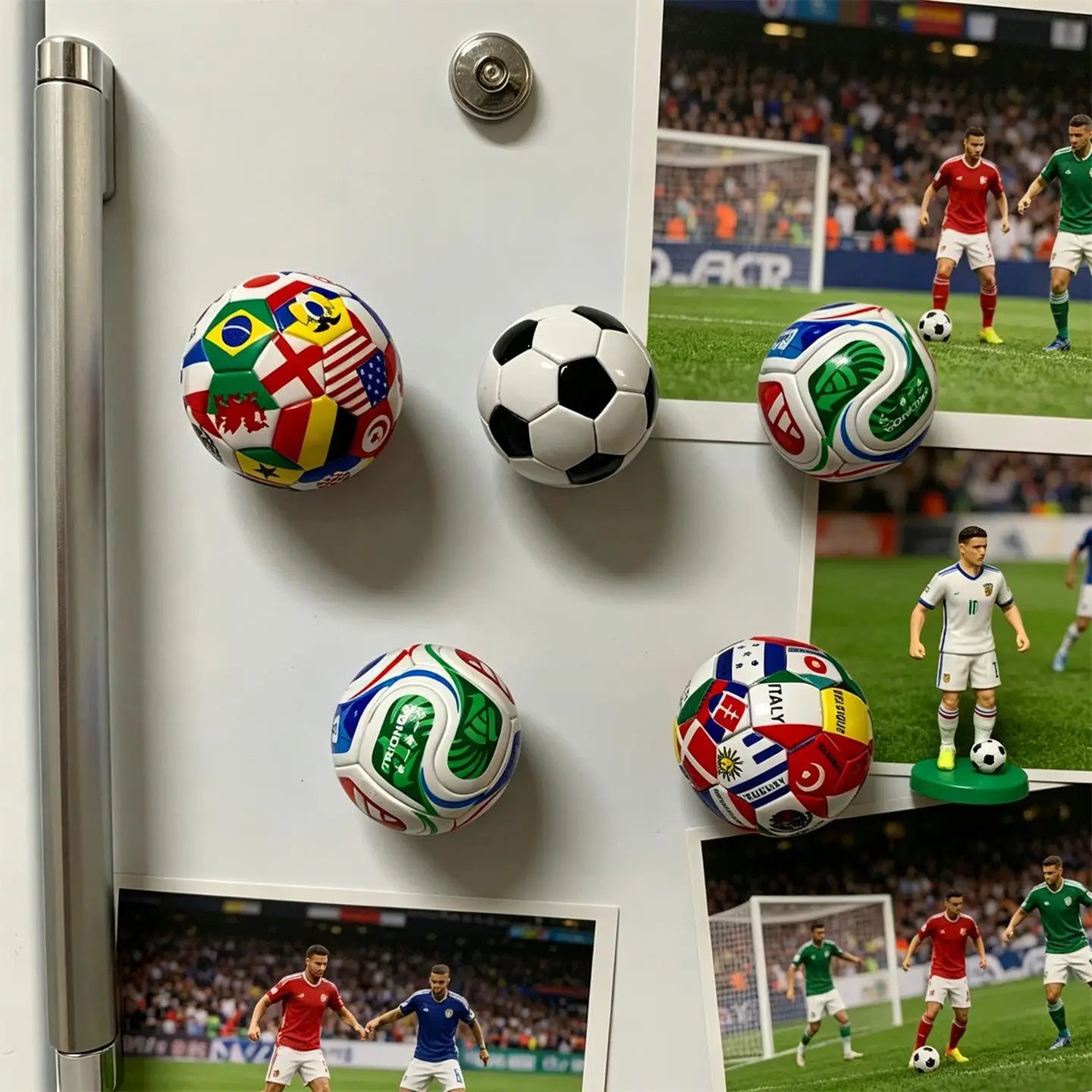 2026 Soccer 3D Fridge Magnet International Flag Football Fan Souvenir