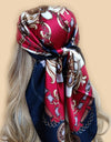 Retro Women Silk Scarf Bandanna Fashion Bohemian Pattern Square Hijab Lady Wrap Headband foulard muffler
