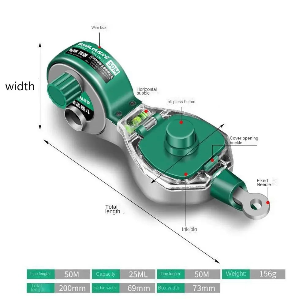 Portable Scribes Ink Draw Line Marker Ink Marker Construction Carpenter Tools Hand-Operated Measuring Tools