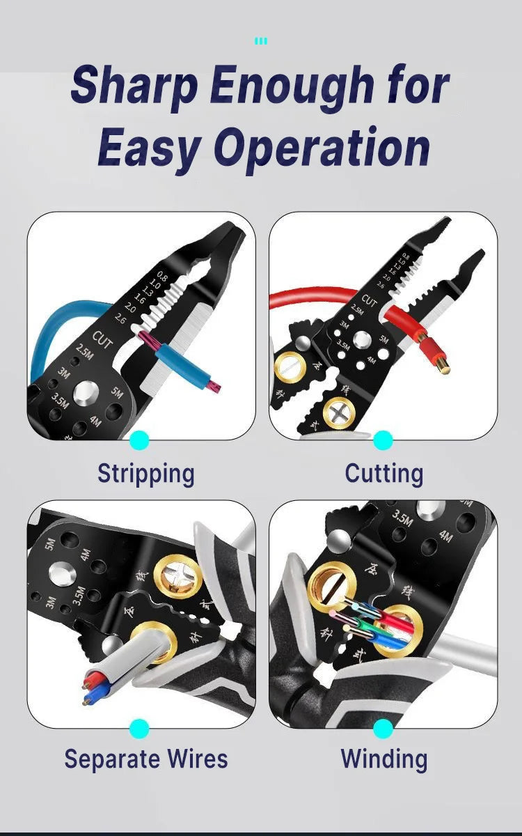Wire Stripping Multifunctional Pliers For Cable Cut Crimp Splitting Wire Stripper Cable Cutter Crimper Automatic Hand Tool