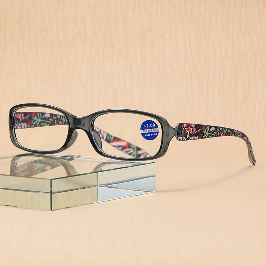 Reading Glasses Women Full Frame Printed Retro Anti Blue Light Presbyopia Hyperopia Read Eyewear +1.0 +2.0 +3.0 +4.0