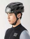 Bike Helmet with Photochromic Len Visor Wind-breaking Brim Bike Helmet Adult MTB Road Safety Riding Cycling Helmet