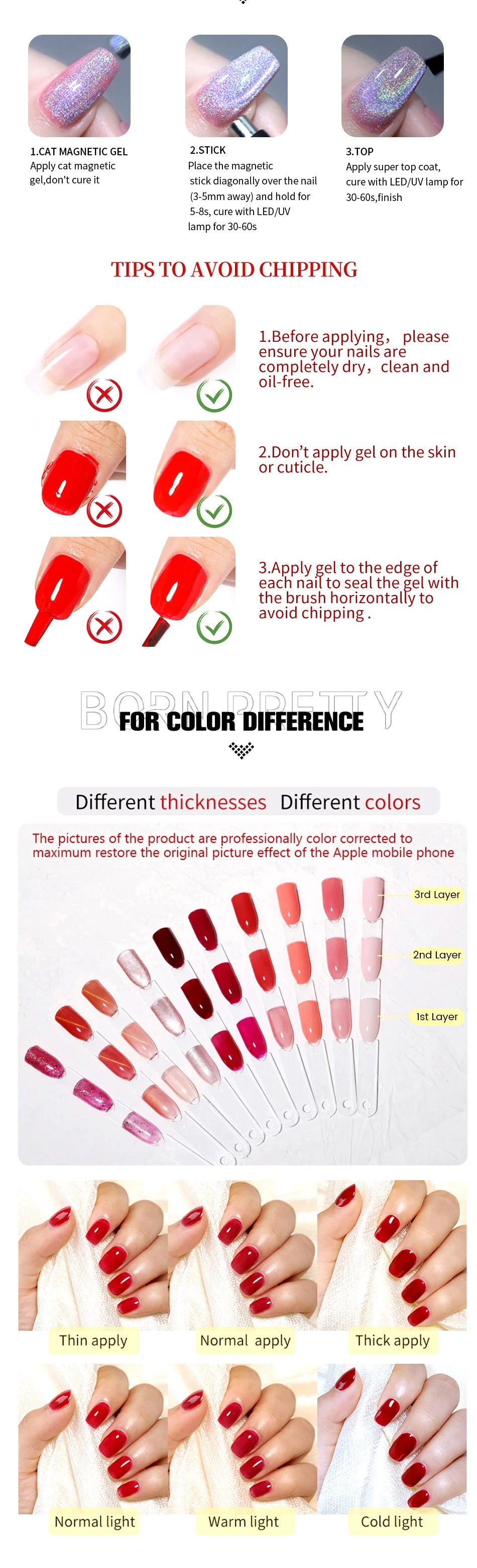 10ml Pink Glass Bead Cat  Gel Nail Polish Spring Moonlight Jelly Crystal Semi Permanent Soak Off Manicure