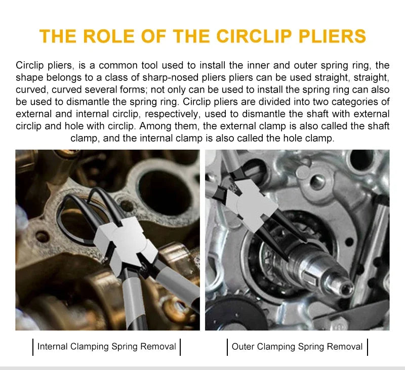 5/7/9/13 inch Snap Ring Pliers Set Lock Ring Circlip Pliers for Removing Installing Puller Locking Rings Shafts Hand Tool