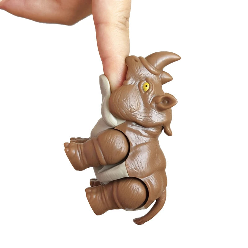 Bite Hand Finger Animal Dinosaur Tricky Model Chameleon Hippo Elephant Interactive Creative Joints Fidget Toy Dino Birthday Gift