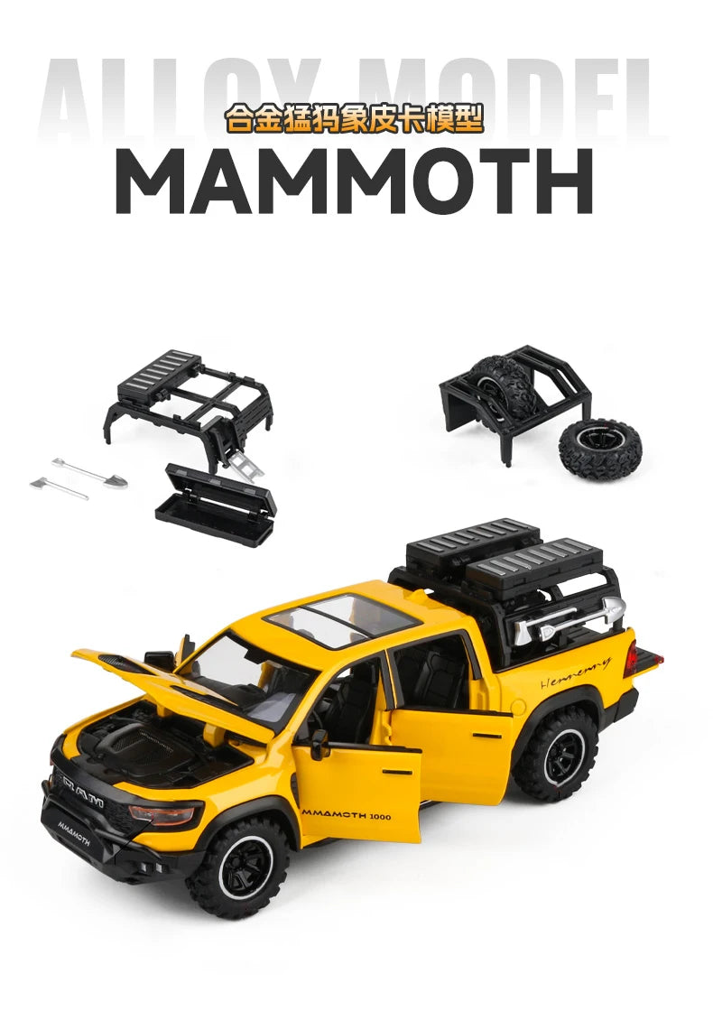 1:32 Dodge RAM 1000 TRX Mammoth Metal Diecast Alloy Car Model Car Central Control Decoration Ornaments Gift With Boyfriend Goods