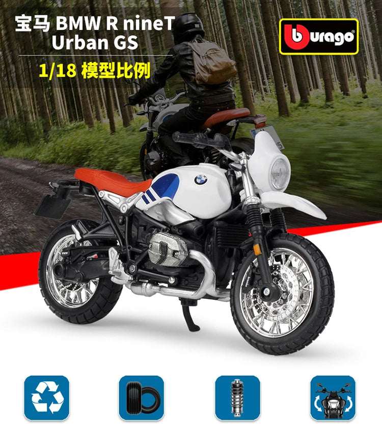 1 18 Scale BMW R nineT Urban GS Diecast Motorcycle Model