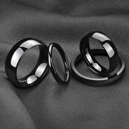 2/4/6/8mm Mens Wedding Band Polished Women Titanium Simple Engagement Classic