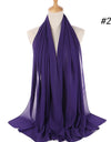 Muslim Chiffon Hijab Women Bubble Chiffon Scarf For Women Ladies Veil Muslim Islam Solid Color Malaysia Wrap Scarves