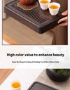 Household Portable Bamboo Tea Tray 48CM Tea Ceremony Wooden Tray Coffeeware Teaware Serving Tray For Chaban Tea Table