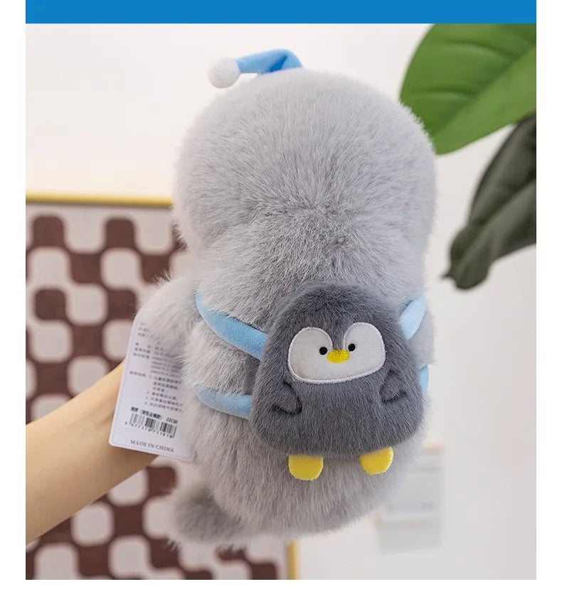 Kawaii Stuffed Doll Plush Toy Cute Penguin Backpack Sloth Seal for Kids Birthday Xmas Gift Soft Cuddly Animal Plushie