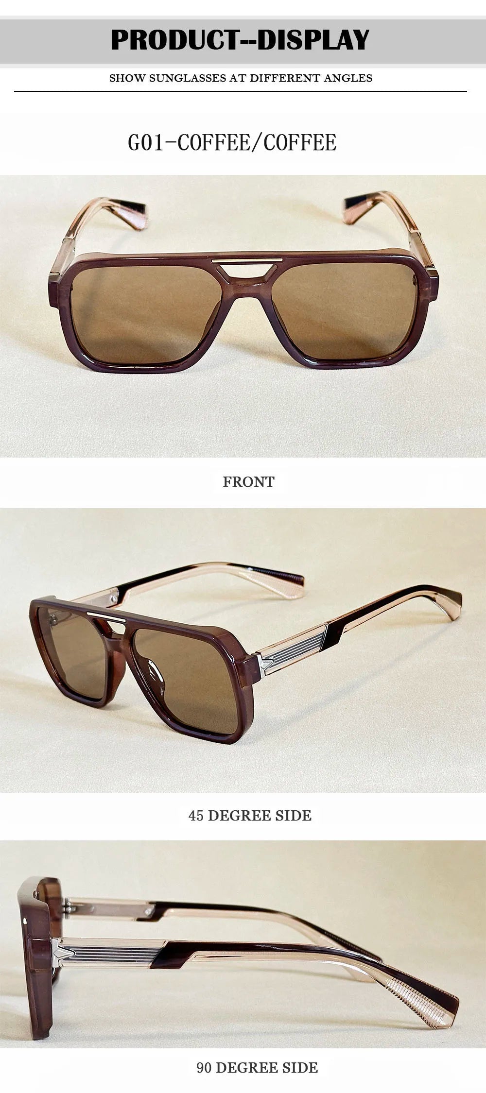 Square Frame Vintage Sunglasses With UV400 Protection