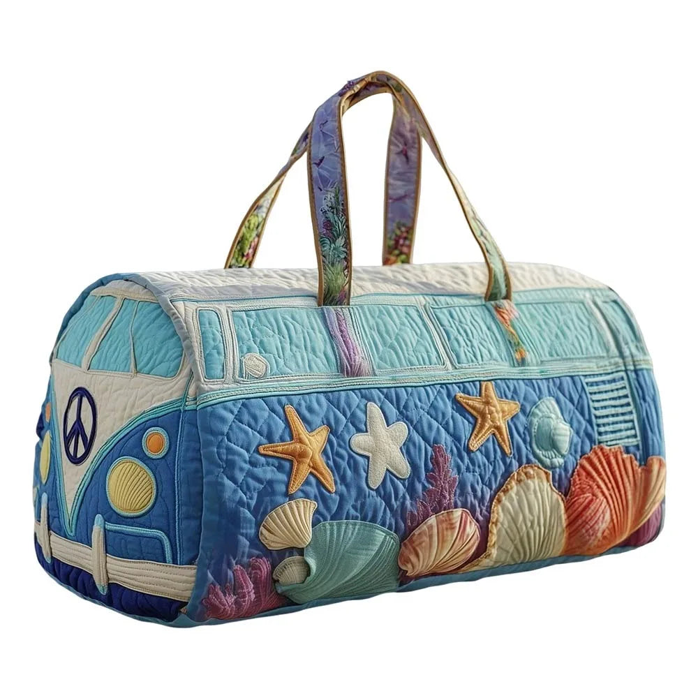 3D Printed Quilted Travel Duffle Bag Large Capacity Overnight Tote