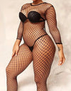 Black Fishnet Bodystocking – Sexy Open-Crotch Lingerie
