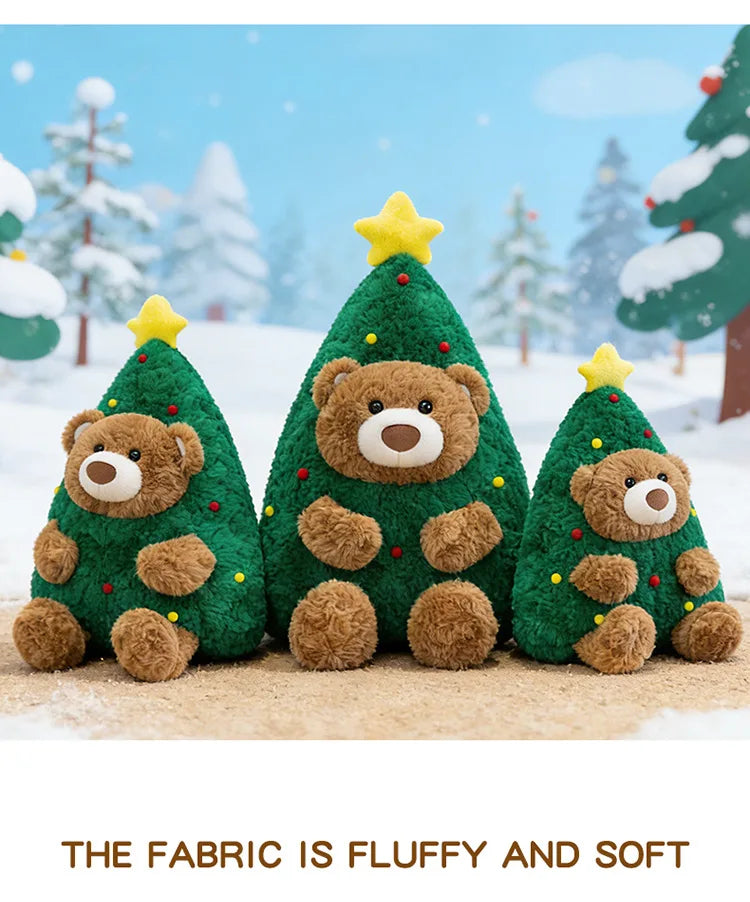 Cute Christmas Bear Plush Stuffed Doll Pillow Toy