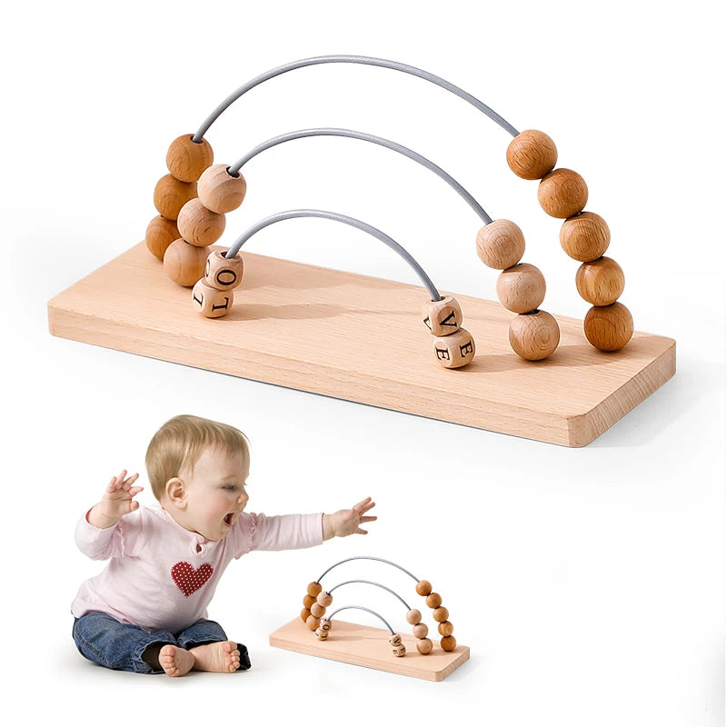 Wooden Toys Arithmetic Toys Children's Cognitive Alphabet Abacus Children's Learning Toys Educational Toys Wooden Children's Toy