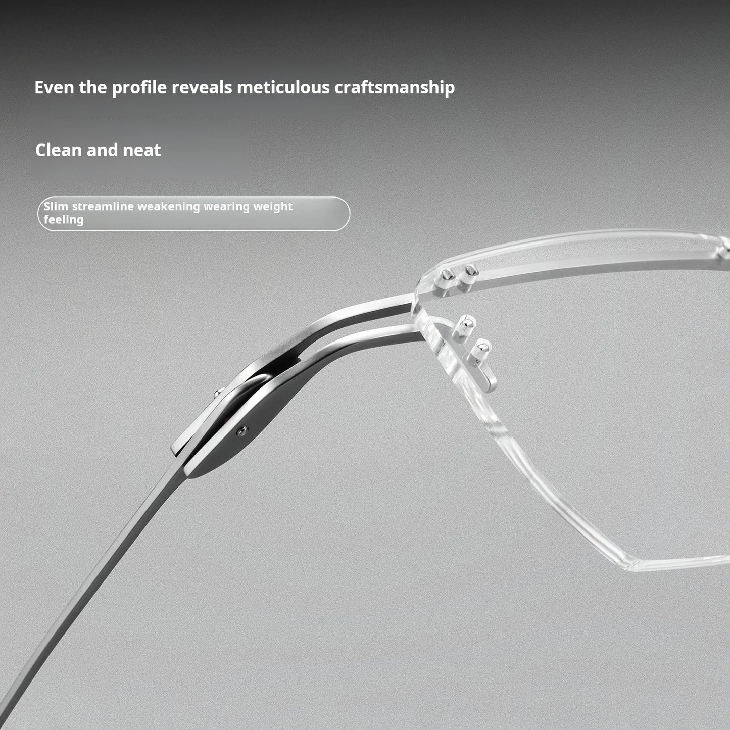Mens Lightweight Titanium Rimless Square Eyeglasses Frames