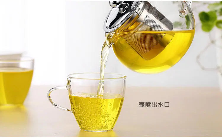 High Quality Heat Resistant Glass Tea Pot with Infuser 900ml Flower Tea Coffee Teapot