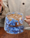 Double Wall Transparent Glass Coffee Cup with Handle Double-layer Heat Insulation High Temperature Juice Milk Cup