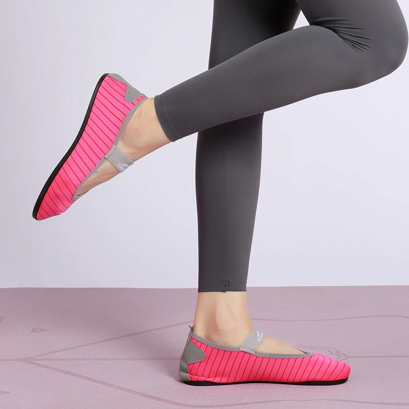 Indoor Fitness Non-slip Soft-soled Yoga Shoes Women's Rope Jumping Mute Stretching Pilates Training Shoes