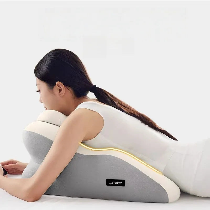 Bed Backrest Pillow Ergonomic Design Lumbar Support Cushion for Home Reading in Bed Sofa Chair Washable Cover Back Pain Relief