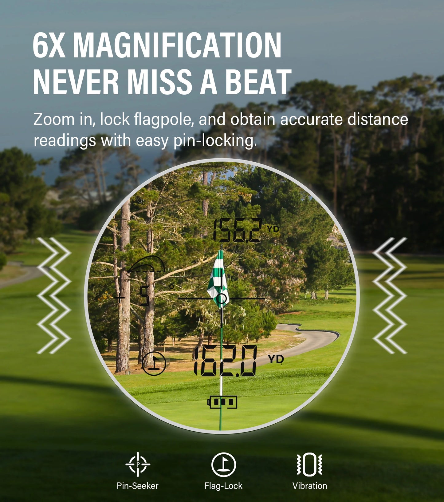 6X Golf And Hunting Laser Rangefinder 1000m With Slope Flag Lock And Speed Mode