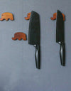 1-4 PCS Elephant Wood Magnetic Knife Block Small Magnet Knife Holder Wall Mount Santoku Cleaver Slicing Kitchen Knife Rack Tools