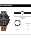 Waterproof Genuine Leather Strap Male Chronograph Quartz