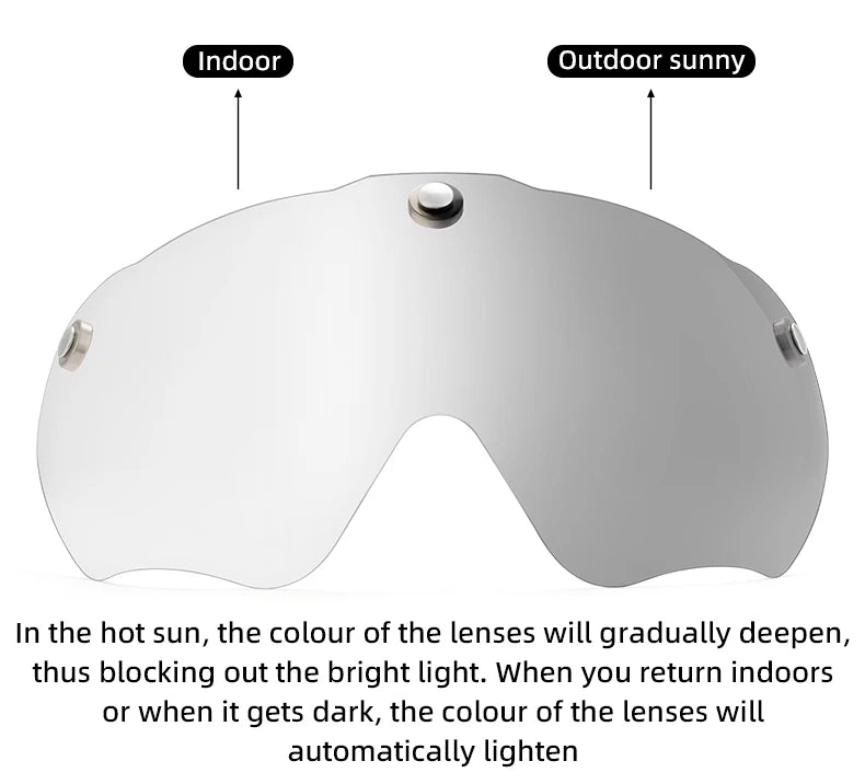 Bike Helmet with Photochromic Len Visor Wind-breaking Brim Bike Helmet Adult MTB Road Riding Cycling Helmet