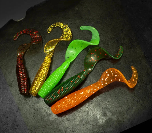 15PCS Jigging Soft Silicone Fishing Lures 6/6.5cm Soft Bait Swimbait Tail Grub Lures Silicone Artificial Fishing Tackle