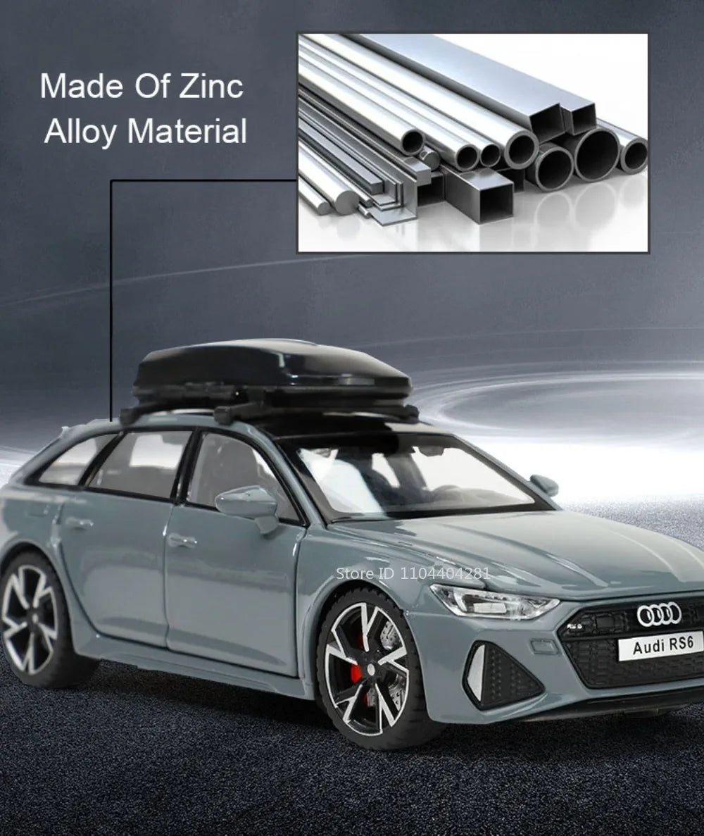 1:32 RS6 RS7 Alloy Miniature Models Diecast Car Toys 6 Doors Opened Sound Light Pull Back Metal Vehices 's Holiday Gifts