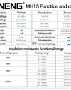 Digital Ohmmeter Insulation Resistance Meter 6000 Count Resistor Testers Capacitor Test Megohmmeter High Voltage Tool