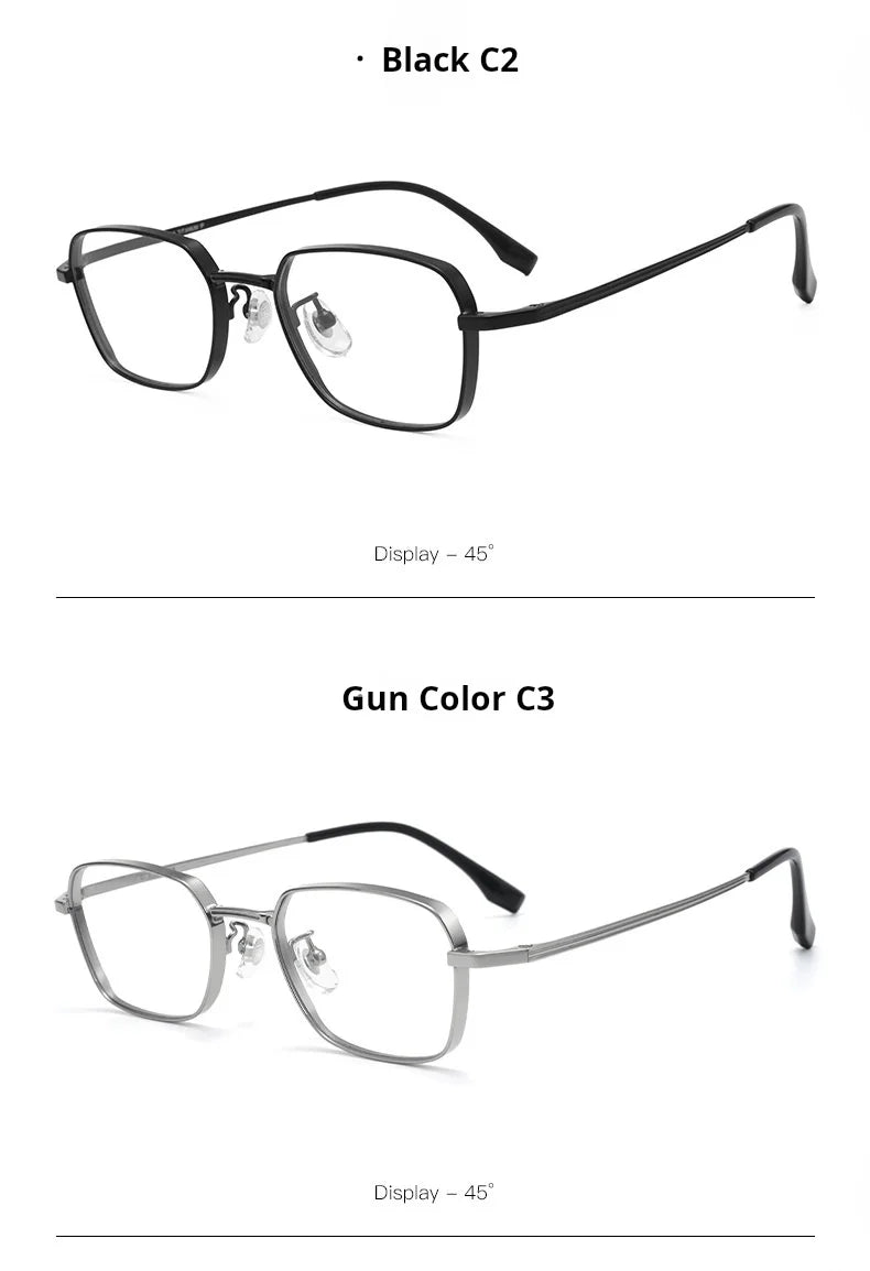 Small Square Lightweight Titanium Eyeglasses Frames