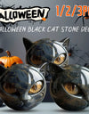 Black Cat Figurine Resin Cat Head Healing Stone Marble Texture Cat Stone Resin Cat Sculpture Ornament Cat Sculpture Craft Decor